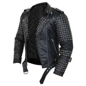 Custom Men's Long Fashion <b>Racer</b> <b>Jacket</b> Punk Style Genuine Sheep Skin Leather Embroidered Letterman Motorcycle Biker Racing Front - Product Image 3