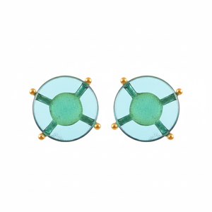 Boucles d'oreilles clous pour femmes en argent sterling 925, faites à la main, avec pierre hydrochrome, design tendance, cadeau de fiançailles, de fête ou d'anniversaire, sans nickel - Product Image 1