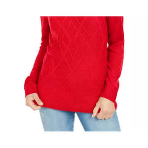 Maglione Vintage Floreale da Donna Tommy Hilfiger in Maglia a Treccia, Traspirante, Sottile, Rosso, Taglia XS, Morbido, con Apertura Frontale, per un Look Casual - Product Image 3