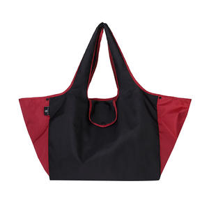 Bolsos de Sillín Plegables Ecológicos para Mujer, Portátiles, Ligeros, de Gran Capacidad, de Doble Uso, con Bloques de Color Laterales - Product Image 3