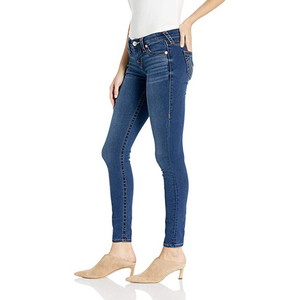 Venta al por mayor de pantalones vaqueros elásticos personalizados para mujer, pantalones de cintura alta de color sólido, pantalones pitillo para mujer, pantalones vaqueros, pantalones vaqueros transpirables - Product Image 3