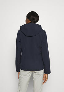 Veste Brenham Softshell bleu foncé pour femmes Logo personnalisé Design manches longues fermeture éclair imperméable pour coupe-vent course en plein air - Product Image 3