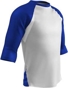 Camisa de béisbol de poliéster ligera de manga raglán de tres cuartos transpirable de secado rápido con inserción lateral de malla hecha en Pakistán - Product Image 5