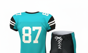 Uniformes de Fútbol Americano Sublimados Personalizados de Alta Calidad, Conjuntos de Camisetas de Manga Corta de Secado Rápido, Colores y Logotipos Personalizados, 100% Poliéster - Product Image 4