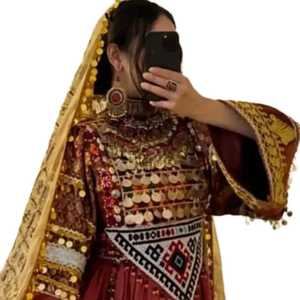 Vestido afgano de baile Banjara de encaje de terciopelo puro de alta calidad para adultos mangas largas bordado completo Casual sólido Vintage fiesta - Product Image 3