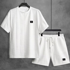 ชุดเสื้อเชิ้ตและกางเกงขาสั้นสำหรับผู้ชาย, ชุดลำลองและเสื้อเชิ้ตผ้าฝ้ายลำลองและกางเกงขาสั้นสำหรับใส่ในฤดูร้อน - Product Image 2