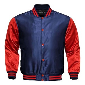 Veste de baseball pour hommes avec logo brodé personnalisé patchwork vente en gros veste en satin unisexe - Product Image 3