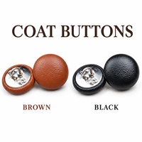Kancing Jahit Bulat Berlapis Kulit PU Klasik Hitam Putih untuk Bantal Sofa, Mantel, Jaket, Aksesoris Pakaian