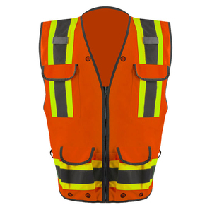 Custom Wholesale High Quality Security Hi-Vis Casual Autumn <b>Heavy</b> <b>Duty</b> Canvas Safety Vest Plus Size Reflective Waterproof - Product Image 5