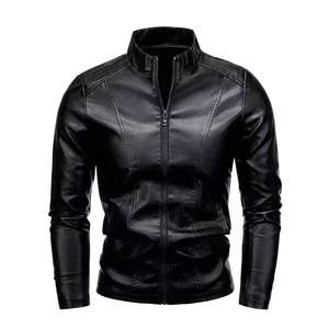 Chaqueta de Cuero Negra de Motociclista Clásica de Alta Calidad, Estilo Blazer, Ajustada, Resistente al Viento, para Hombre - Product Image 1