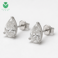 Pendientes de Diamantes Cultivados en Laboratorio con Corte de Pera Personalizados Betterstar, Oro Blanco de 14K y 18K, 1ct D VS, Certificados por IGI, Joyería Romántica para Mujer