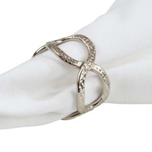 Anneaux de serviette en métal martelé, style européen, écologiques, en fer, faits à la main - Product Image 2