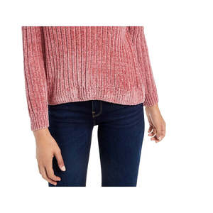 Maglione a Collo Alto in Ciniglia Rosa Brillante per Bambina Hippie Rose, Traspirante e alla Moda, Stampa Leopardata, Taglia Media per Autunno Inverno - Product Image 3