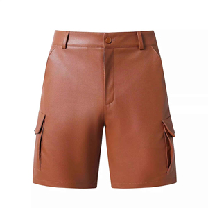 2025 High Quality Genuine Leather <b>Men's</b> Shorts Lambskin Leather Customized Colors Durable Button Fly <b>Pouch</b> Gym Running - Product Image 6