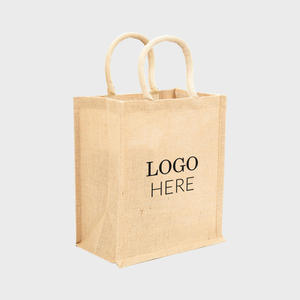Natural Jute 6-<b>Bottle</b> <b>Wine</b> Tote Bag Removable Dividers Eco-Friendly Linen Fabric Screen Printing Rope Medium for Daily Use Gift - Product Image 3