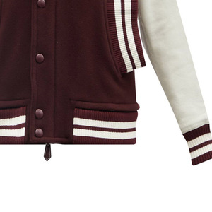 Chaqueta de béisbol personalizada unisex, venta al por mayor, chaquetas universitarias con diseño de logotipo de transferencia de calor, chaquetas informales de algodón liso para hombre, lona Letterman - Product Image 5