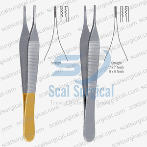 Pinzas Adson Marrones para Tejidos con Carburo de Tungsteno, Dientes Serrados 7x7, Pinzas Quirúrgicas de Pulgar, Agarre de Precisión Atraumático - Product Image 4