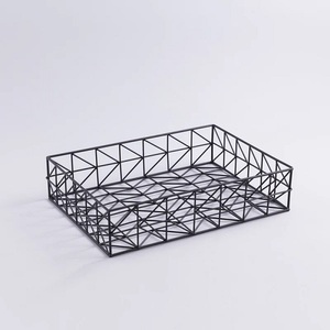 Bandeja decorativa para servir alimentos de 12 'de la mejor calidad, bandeja de alambre Rectangular con acabado negro, diseño clásico hecho a mano metálico - Product Image 6