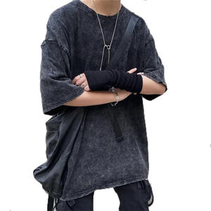 Acid Wash T-Shirt Hombres Oversized Heavyweight T-Shirt's New Arrivals Venta al por mayor Logotipo personalizado Heavy Weight T Shirt Casual Streetwear - Product Image 4