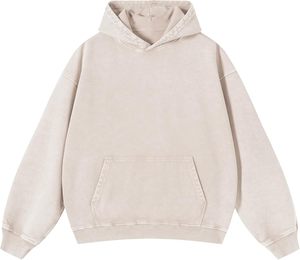 Sudadera con Capucha de Felpa Lavada al Ácido Personalizada, 100% Algodón, Talla Grande para Hombre, Secado Rápido, Transpirable y Ecológica - Product Image 1