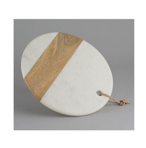Recién llegado, último diseño, tabla de cortar de forma redonda, tabla de cortar de mármol y madera de alta calidad para accesorios de cocina - Product Image 1