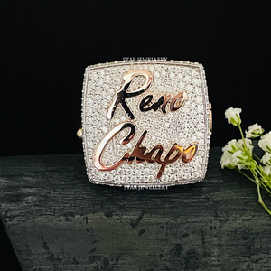 Bague de championnat Hip Hop STAR JEWELRY en argent sterling 925 avec moissanite VVS taille brillant classique sertie à griffes, or rose 10K - Product Image 5