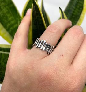 Anillo de declaración de hueso para mujer, banda gruesa, anillo de pulgar abierto Ajustable, estilo bohemio, joyería de plata hecha a mano apilable - Product Image 1