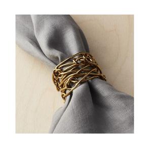 Servilleteros de metal decorativos en acabado dorado con diseño único para Decoración de mesa y decoración de bodas - Product Image 1