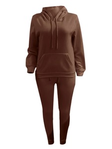 Conjunto de chándal con cordón y bolsillo de canguro personalizado para mujer, jersey con capucha XL, sudaderas con capucha, pantalones, estilo deportivo informal, forro polar de invierno - Product Image 5