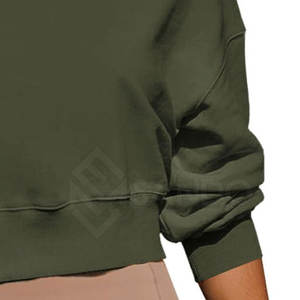 Dernier style de sweat-shirt court pour femmes de couleur unie Vente en gros Sweat-shirt court pour femmes personnalisé - Product Image 6