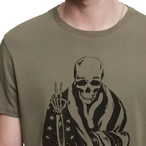 Camiseta de hombre serigrafiada con logotipo personalizado 100% algodón Top estampado de marca propia ajuste Extragrande - Product Image 5