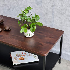 Table basse rectangulaire de style industriel 100x50cm en bois de manguier avec pieds en fer pour un style campagnard - TT68265 - Product Image 4