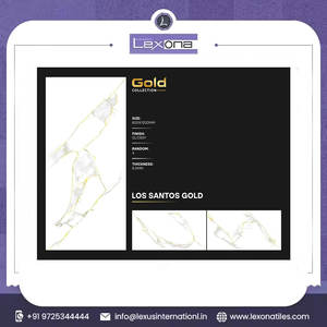 Azulejos vitrificados Golden Vein Pisos decorativos de diseño moderno para pisos interiores Medidas de 600 mm X 1200 mm Ladrillo refractario de 5mm - Product Image 2