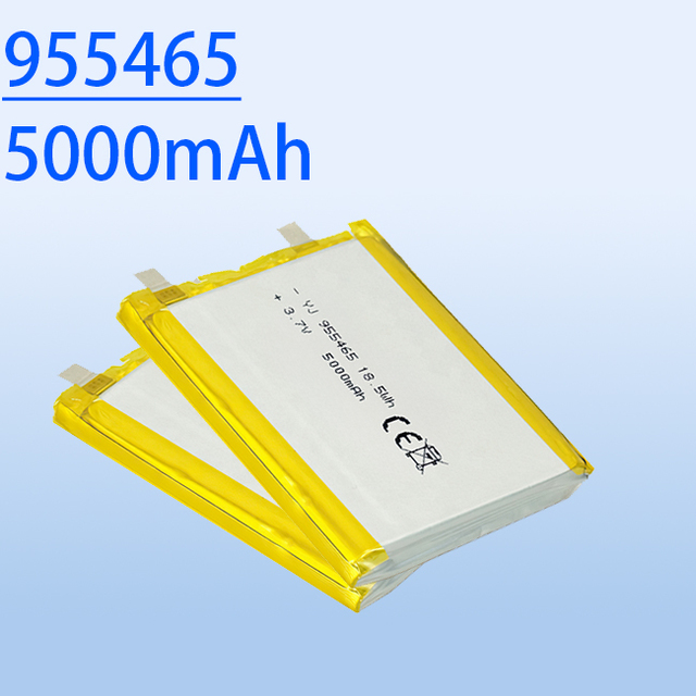 955465 3.7V 5000mAh Rechargeable LiPo Battery Pack 18.5Wh for Digital Devices and Portable Electronics 6060100 955565 105568
