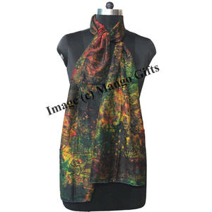 <b>Indian</b> Silk Sari <b>Scarf</b> Tie Dye Wrap Stole Dupatta Long Neckwraps for Girls Fashion Accessories with Digital Printing Wholesale - Product Image 4