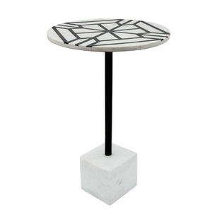 Nouveau design de table d'appoint en marbre de luxe de qualité supérieure Dessus de table rond en marbre avec acier inoxydable pour le salon - Product Image 1