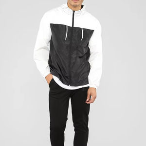 Haute qualité hommes 2 pièces toile hiver coupe-vent ensemble court respirant coupe décontractée avant Logo - Product Image 4