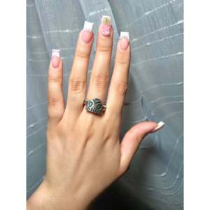 แหวนเงินแท้ทำมือแบบนาวาโฮ ขนาด 10.25 ประดับพลอยลายรถ งานฝีมือประณีต เหมาะสำหรับใส่ทุกวัน - Product Image 5
