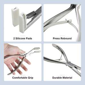 Cinta en extensiones de cabello Alicates Extensiones de superficie plana de acero inoxidable plateado Cinta Sellado Abrazadera Alicates Herramienta - Product Image 3