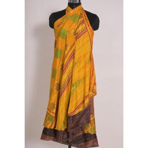 Colorido Reversible Magic Wrap falda arte seda vestido de fiesta para mujer, falda Sari Vintage, seda polivinílica, vestido de falda convertible - Product Image 4