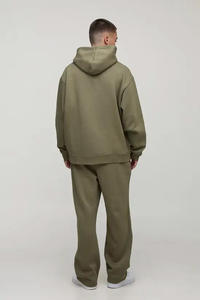 Service OEM, logo personnalisé, sweat-shirt à capuche d'hiver pour homme, tendance 2024, premium, 100% coton, tissu polaire uni, broderie, surdimensionné - Product Image 2