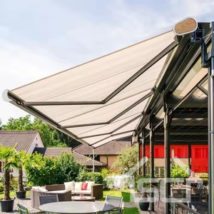 CE ha approvato i fornitori di tenda <span class=keywords><strong>da</strong></span> esterno elettrico in tessuto acrilico telaio in alluminio Full Cassette braccio retrattile tenda con luce a LED - Product Image 4