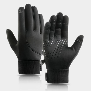 Gants de cyclisme personnalisés antidérapants et chauds avec doublure en polaire de paume en silicone imperméable à écran tactile Gants de vtt pour l'hiver - Product Image 4