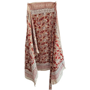 Sarong Pareo en coton 100% imprimé floral indien, une pièce, 44 pouces x 72 pouces, couvre-bikini de plage pour femmes - Product Image 1