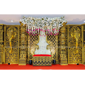 Panneaux de scène de mariage 3D sur le thème de l'éléphant indien du sud vintage détachable décorations américaines en fibre de tendance pour la réception BackdropUK - Product Image 1