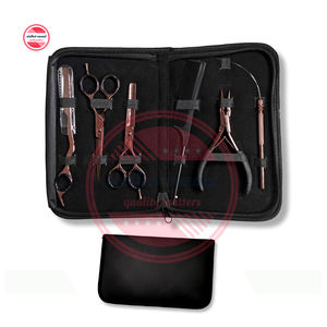 Kit d'outils de beauté pour Salon de coiffure | Pinces en acier inoxydable, aiguilles d'extension de cheveux, ciseaux, étui de rasoir, Logo personnalisé - Product Image 1