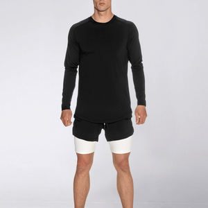 Men's 2-in-1 Quick Dry Gym Fitness Shorts Comfortable <b>Elastic</b> <b>Waistband</b> with Double Layer Casual Solid Pattern Workout Shorts - Product Image 5