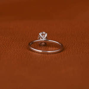 925 Sterling Silver 1.0 CT <b>Oval</b> Cut <b>Engagement</b> <b>Ring</b> New Classic Style <b>Moissanite</b> Diamond Bezel Setting IGI Certificate Jewelry - Product Image 4