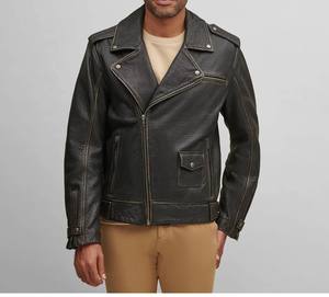 Chaqueta de cuero para hombre de diseño superior 100% de alta calidad con forro edredón de manga completa a un precio razonable diseño personalizado disponible - Product Image 1