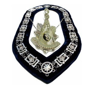 Craft District Grand Master 3D Design Chaîne Collier Maçonnique Or Bijoux Bleu Velours Support Logo Décoré Regalia Chaîne Collier - Product Image 6
